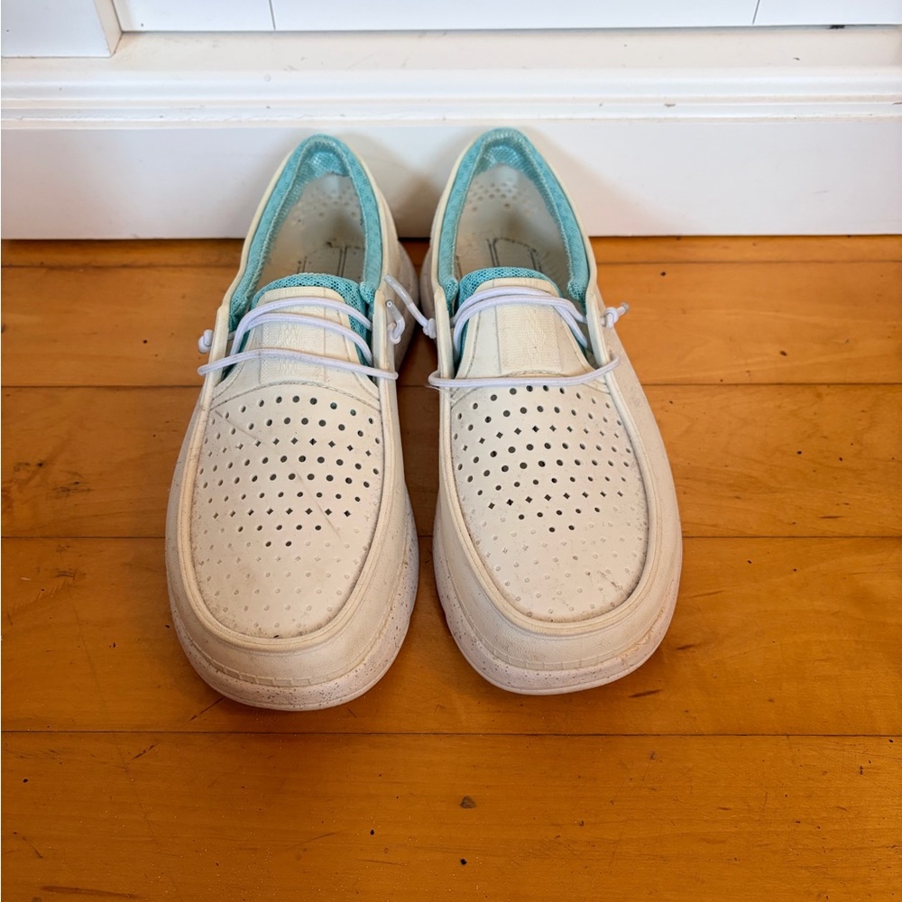 Reef Cream and Aqua Perforated Sandals